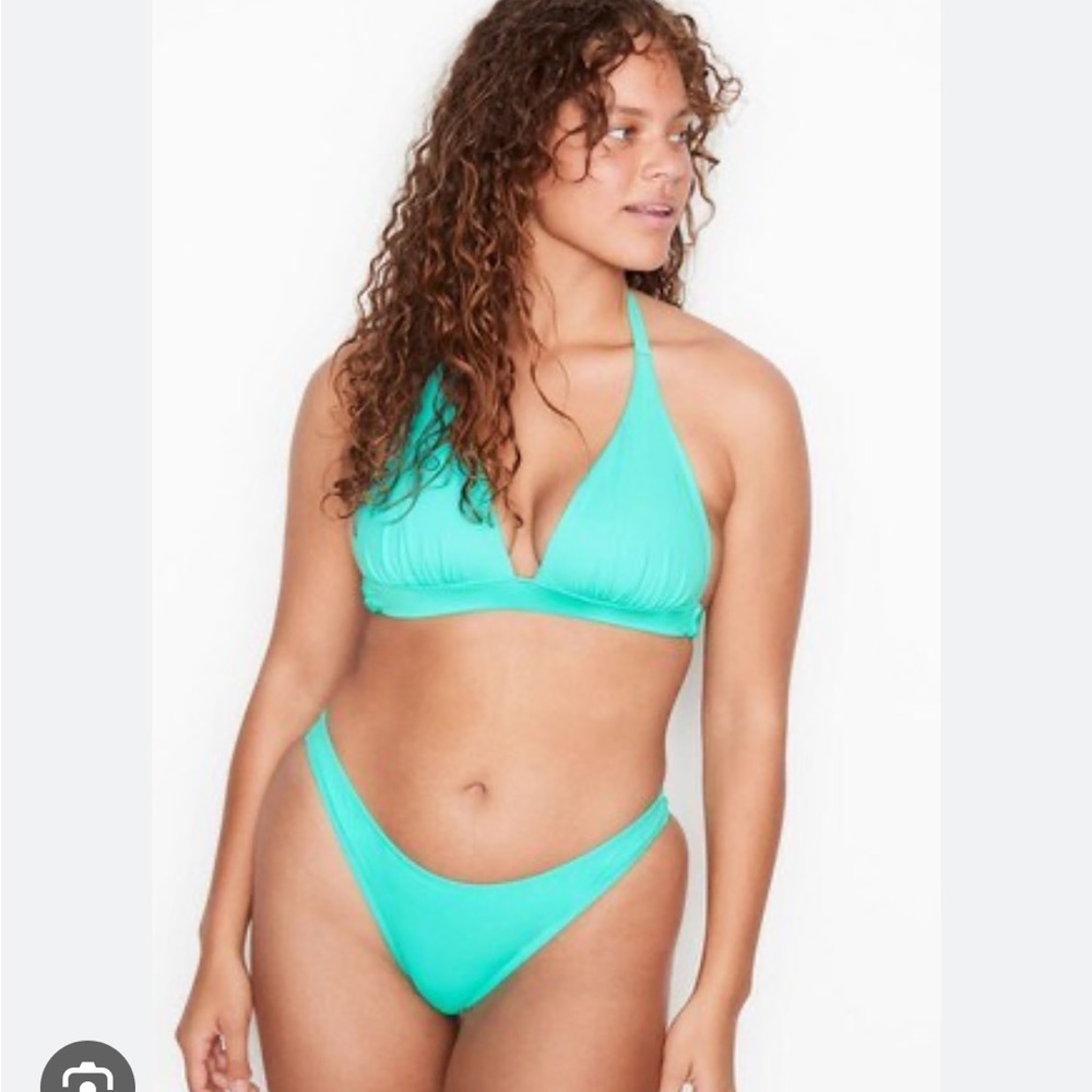 Victoria’s Secret turquoise plunge halter bikini top size small